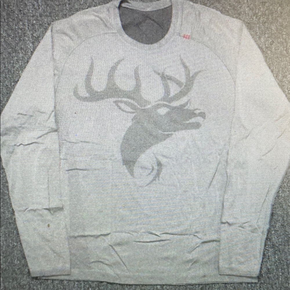 Lululemon Shirt Mens Large Gray Deer Buck Long Sleeve Metal Vent Tech Fitness